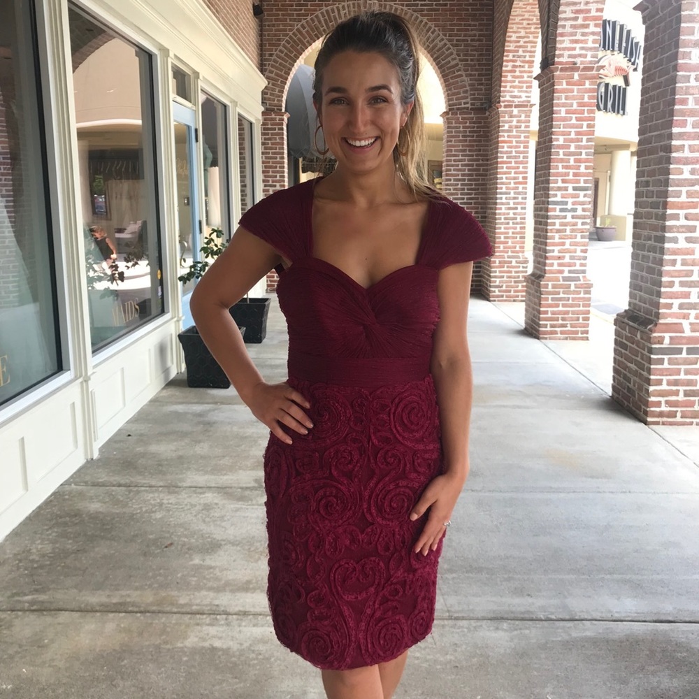 Burgundy cocktail dress